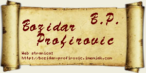 Božidar Profirović vizit kartica